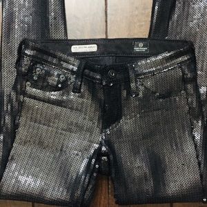 Adriano Goldshmied black sequin skinny leg jean